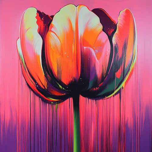 Abstracte bloem kleurrijke tulp