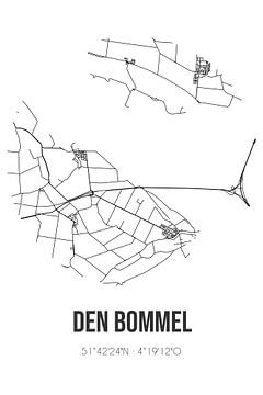 Den Bommel (Zuid-Holland) | Landkaart | Zwart-wit van Rezona