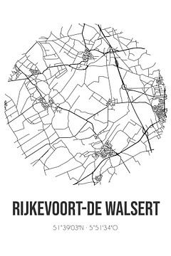 Rijkevoort-De Walsert (Noord-Brabant) | Karte | Schwarz und Weiß von Rezona