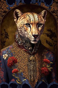 Klassiek portret van een Cheeta van Vlindertuin Art