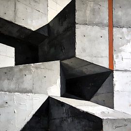 Bold Block Abstract 2: Architectural Depth