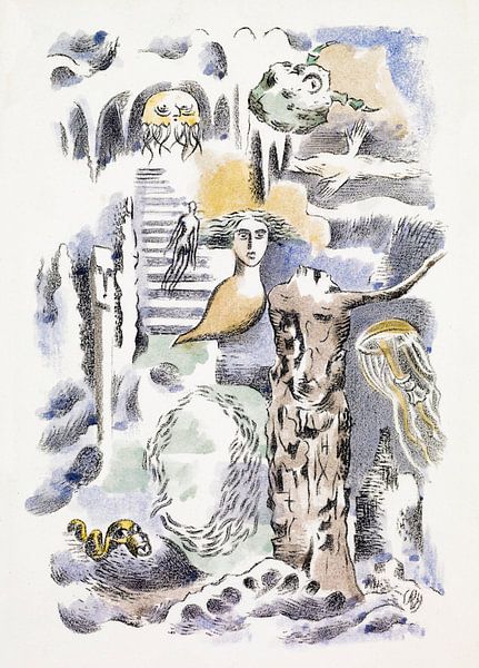 Dessin pour les fantômes de l'Urne Buriall, Paul Nash - 1932 par Het Archief