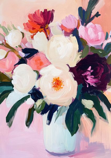 Impressionist peonies by Niklas Maximilian
