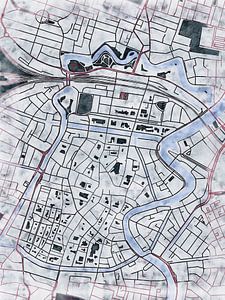 Carte de Haarlem centrum avec le style 'White Winter' sur Maporia