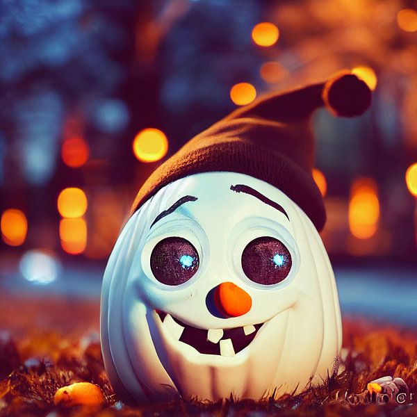 Mignonne citrouille blanche d'Halloween par Edsard Keuning