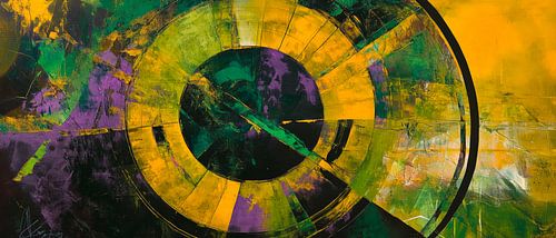 Abstracte kleurencompositie in geelgroen