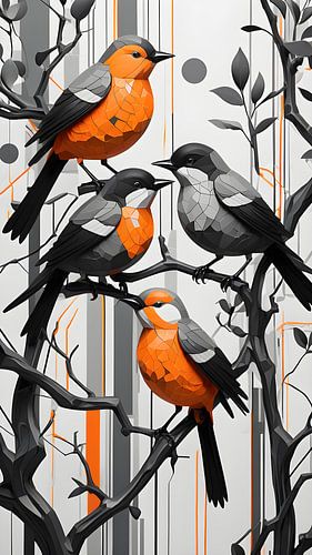 Grafische elegantie van goudvinken