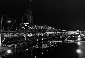 Bremerhaven bij nacht van Mustafa Kurnaz
