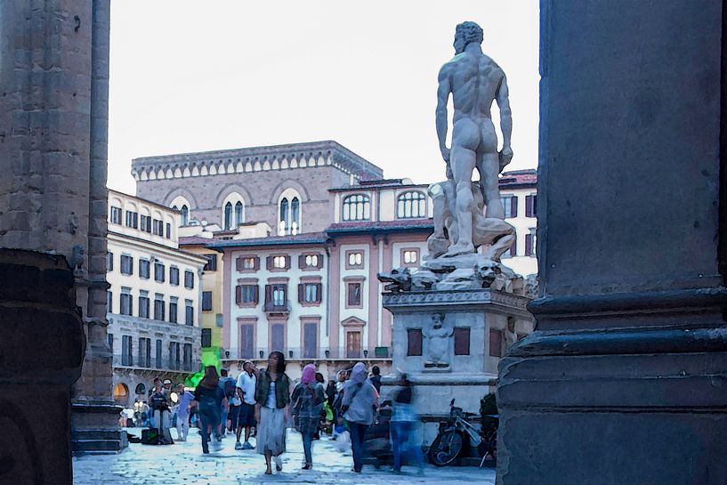 Nackt auf der Piazza della Signoria in Florenz von Susan Hol
