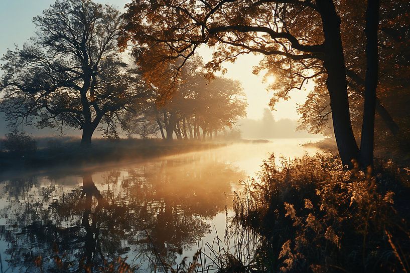 Morgennebel von fernlichtsicht