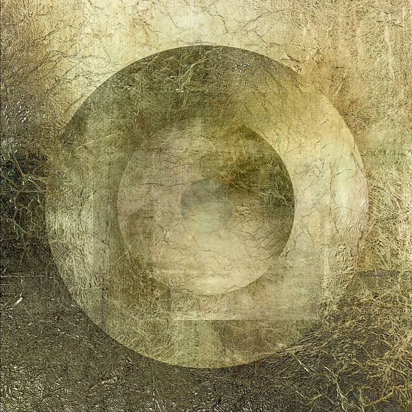 Moderne Abstraktion im Minimalismus. Gold, Grün, Bronze. 8 von Alie Ekkelenkamp