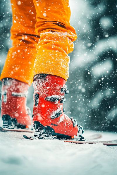 Ski equipment in the winter snow by Poster Art Shop
