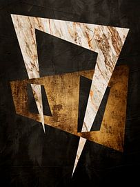 Abstract organic geometric art in earth tones by Online Arts