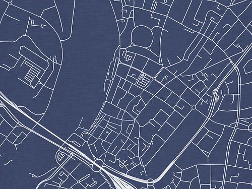 Kaart van Venlo Centrum in Royaal Blauw