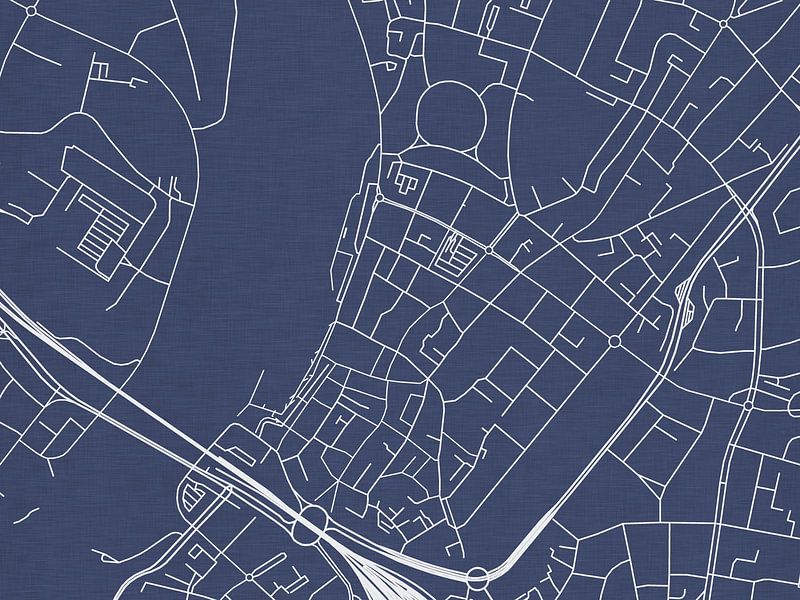 Kaart van Venlo Centrum in Royaal Blauw van De Kaartenwinkel