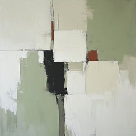 Abstract Groen | Echoes of Subdued Contrast van ARTEO Schilderijen