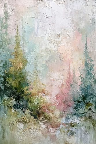 Dromerig pastel abstract landschap