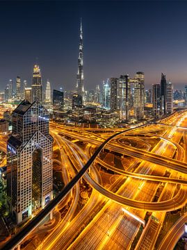 Dubai-skyline van Achim Thomae