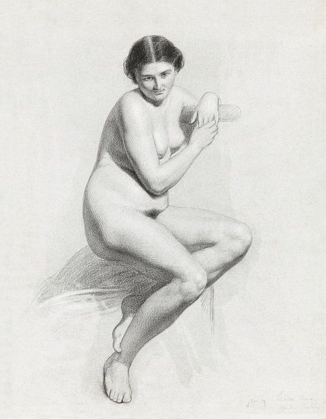 Thomas Simon Cool, Sitzender weiblicher Akt (1859) von Atelier Liesjes