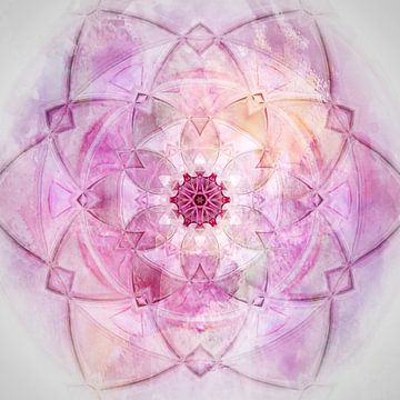 Mandala-ster in roze en roze van Sabine Wagner