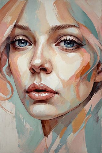 Portret vrouw in pastelkleuren