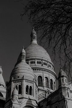Basilique du Sacré-Cœur en photographie noir et blanc sur Manon Visser