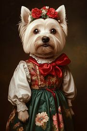 Westie in a dirndl by ARTemberaubend