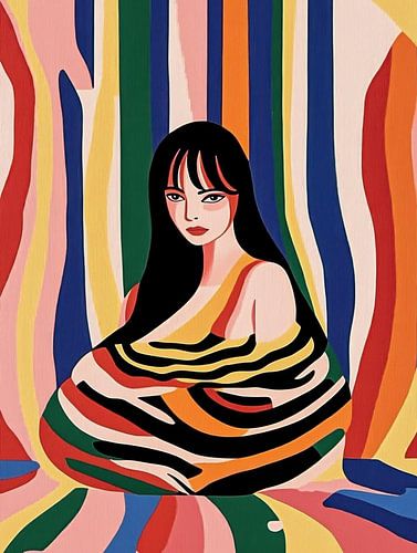 Girl in striped colours