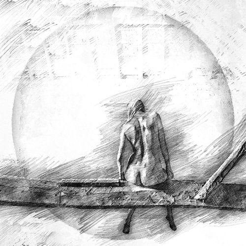 Living in your own bubble (erotica, drawing)