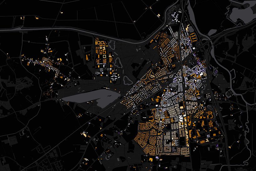 Kaart van Vught abstract van Maps Are Art