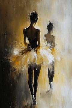 Een Poëtisch Portret van Twee Ballerina’s van Karina Brouwer