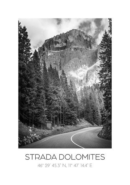 Strada Dolomites | Graphic poster with coordinates by Laura Dijkslag