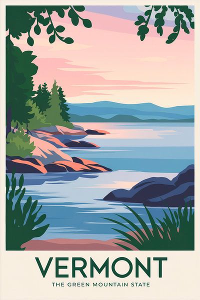 Vermont Vintage Travel Poster by Poster Art Shop