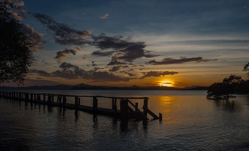 Gerüst mit Sonnenuntergang von Karin vd Waal