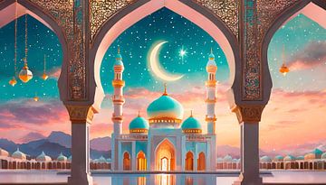 Moskee met weerspiegeling van Mustafa Kurnaz