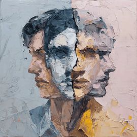 Het gefragmenteerde zelf: emotionele conflicten in het abstracte portret van Aden Pink Studio