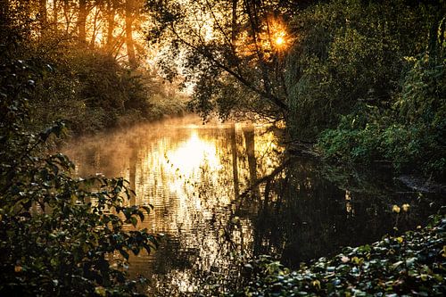 Lever de soleil au-dessus de la rivière Geul
