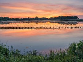 Zonsondergang aan het Skaldmeer, Groningen