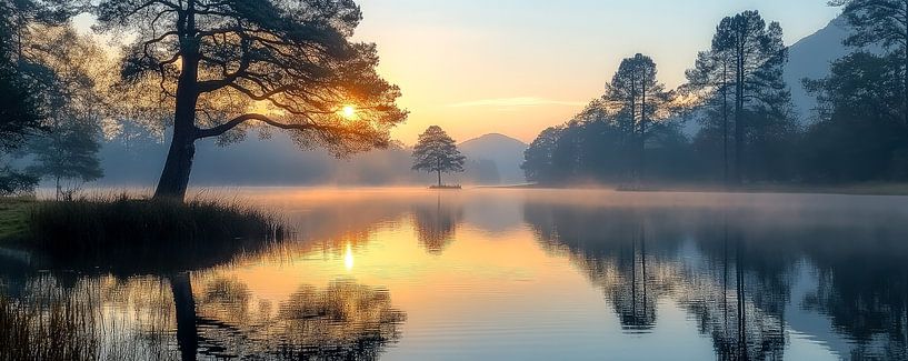 First Rays at the Lake by ByNoukk
