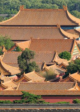 Lucht mening over Peking Palace museum met door paviljoen daken van Tony Vingerhoets