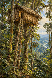 Korowai Treehouse in the Rainforest, Papua, Indonesia | Fine Art Landscape by Vínculae