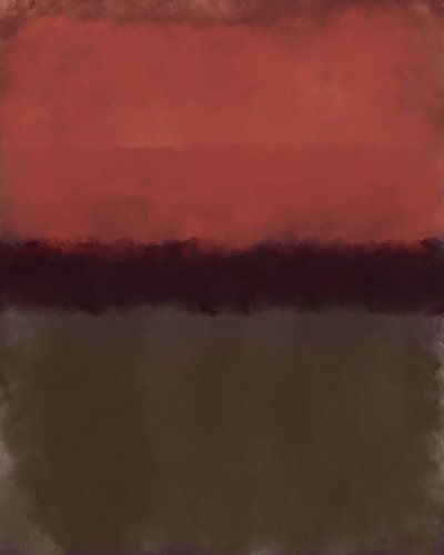 Rood, donkerpaars, taupe. Kleurenveldschilderij geïnspireerd door Mark Rothko.