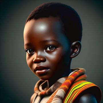 Afrikaans kindje 2, octane render portret van All Africa