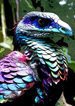 poster portret abstract vogels van irvan halim