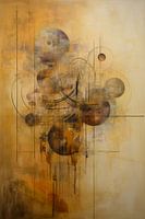 Abstrait, peinture, tons de terre