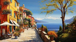 Italy Lake Garda artistic panorama