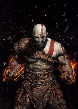Kratos in Flammen von Rando Fermando