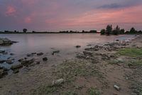 Coucher du soleil le long de l?IJssel, dans la province d?Overijssel de Windesheim