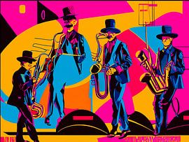 Muziekband met kleuren
