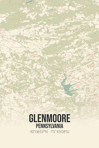 Carte ancienne de Glenmoore (Pennsylvanie), USA. sur Rezona